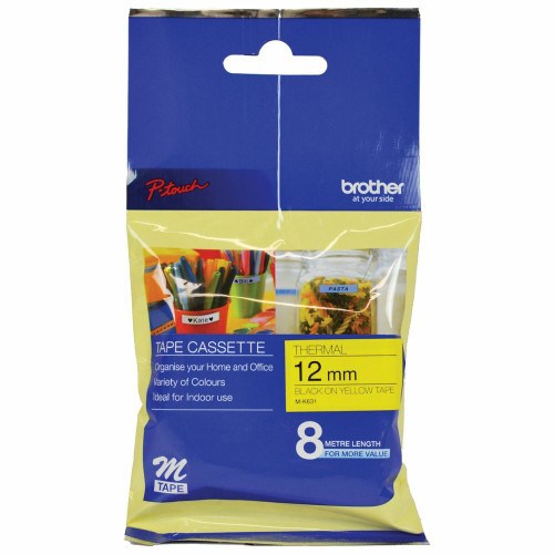 Brother MK631 P-Touch Tape Cas 12mmx8m Black On Yellow Tape